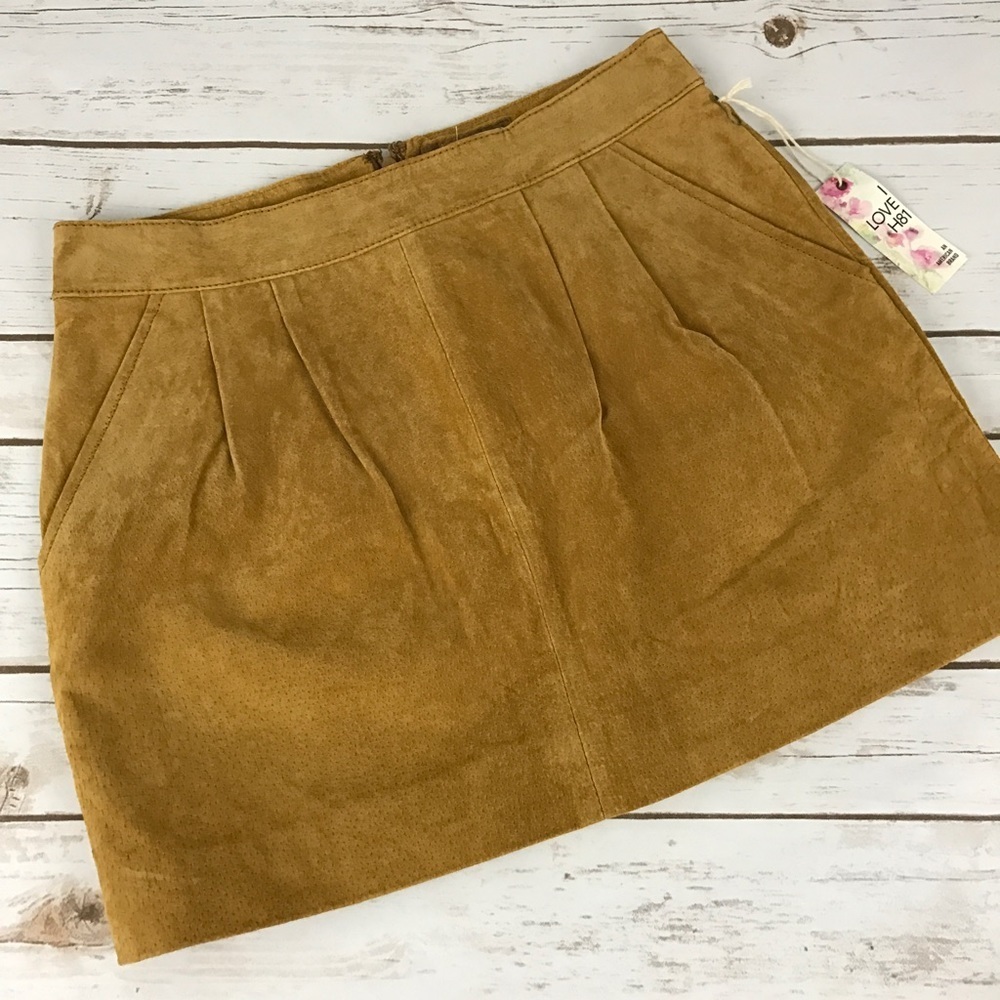 Suede Dark Mustard Mini Skirt